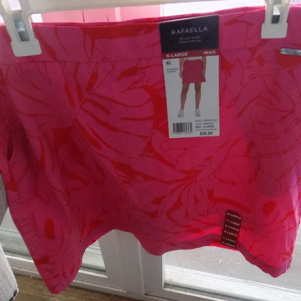 Rafaella Women's Comfort Waistband Front Pockets Stretch Skort SZ XL